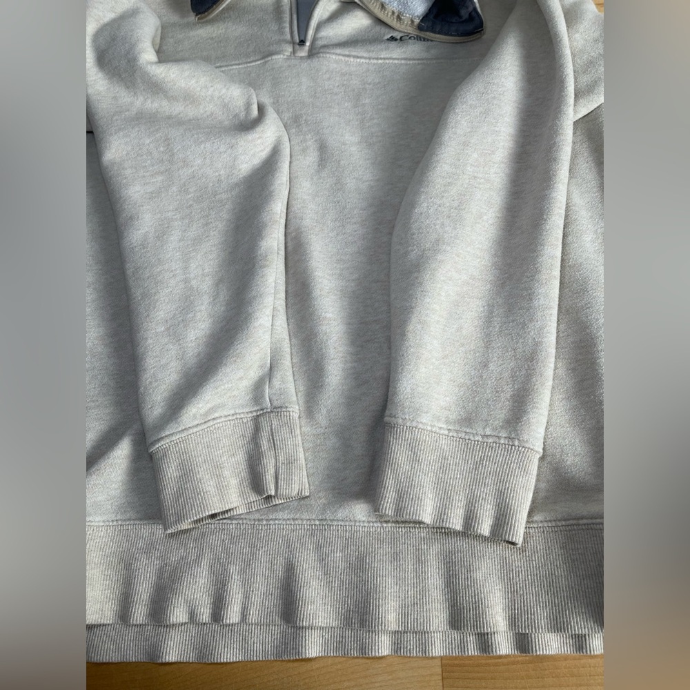 Columbia Hart Mountain II Men's 1/4 Zip Up Cream Long Sleeve - Picture 7 of 11